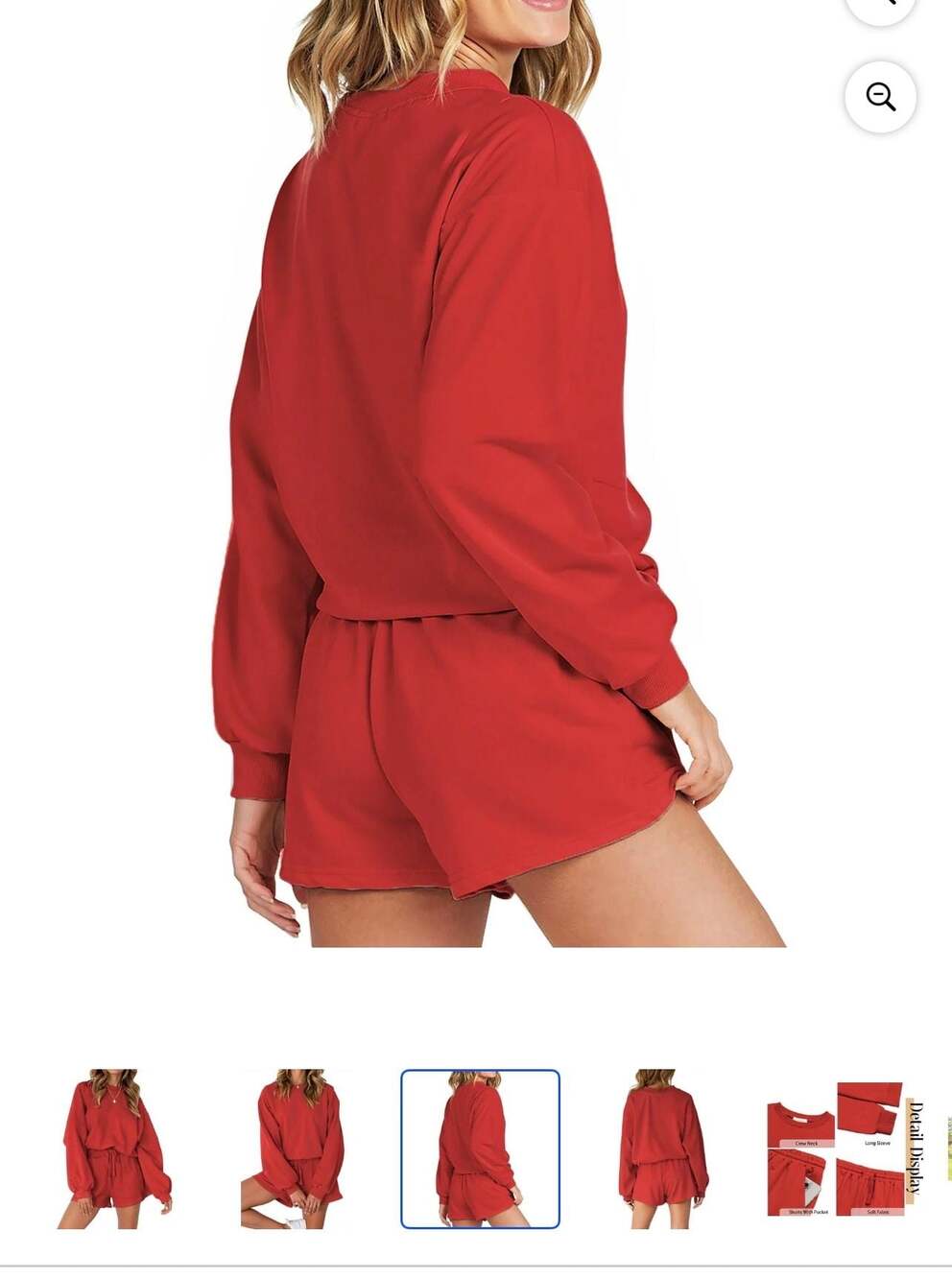 Fantaslook 2 Pc Lounge Set Crewneck Sweatshirt and Shorts Small